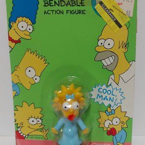 Vintage The Simpson's Maggie SIMPSON 2.5inch Bendy Jesco FOX Figure 1990 MOC